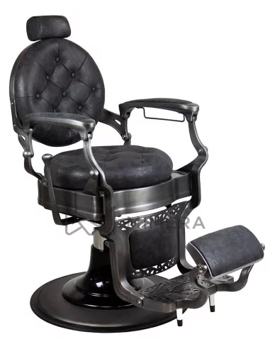 Retro barber chair MONET - suede black